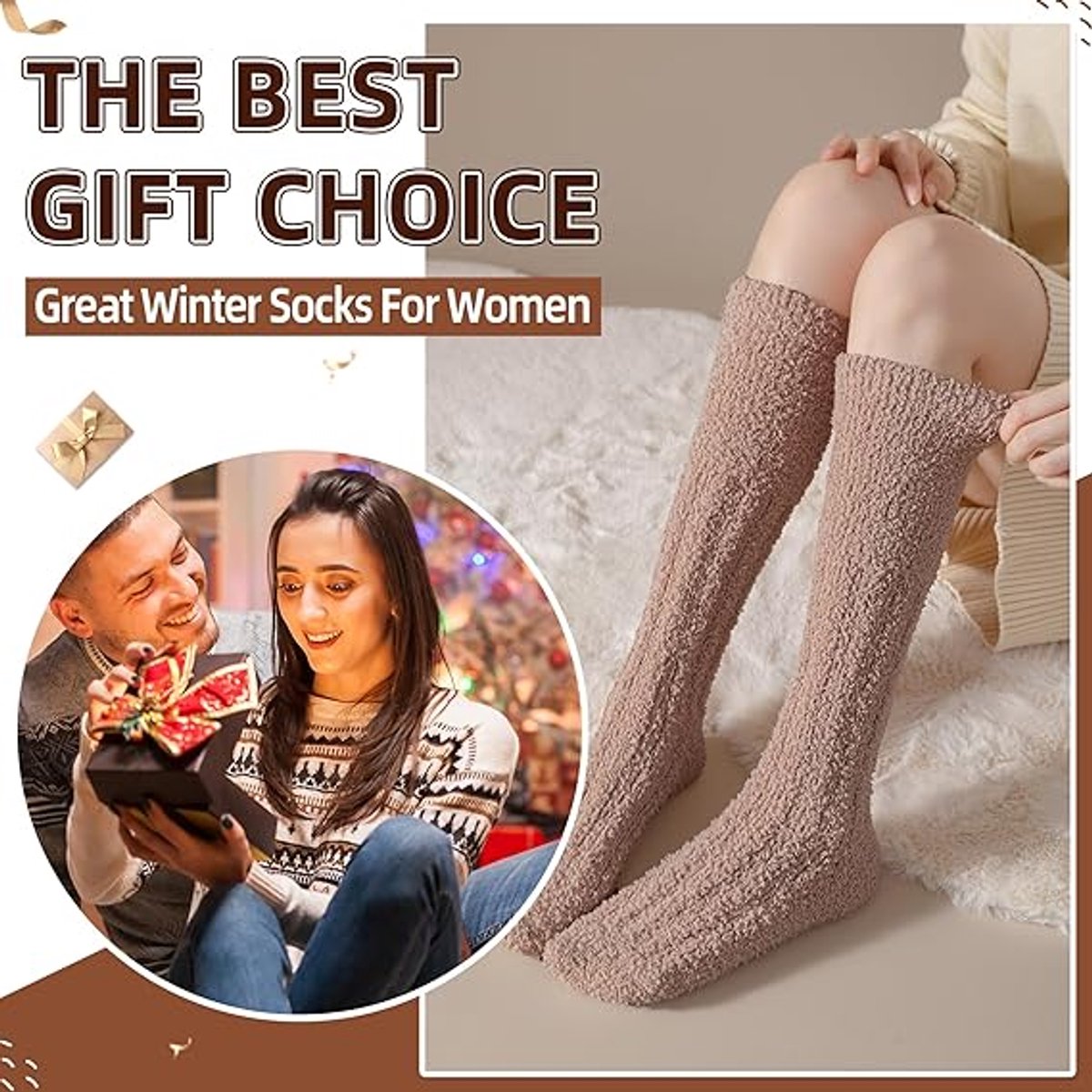 3 Pairs - socks - Knee socks - Warm Fuzzy Fleece Socks - Women's House Socks - Warm Winter Socks - Fluffy Socks - Sleep Socks - House Socks - keep warm - coral fleece - Plush and comfortable - thick plush socks - center tube socks
