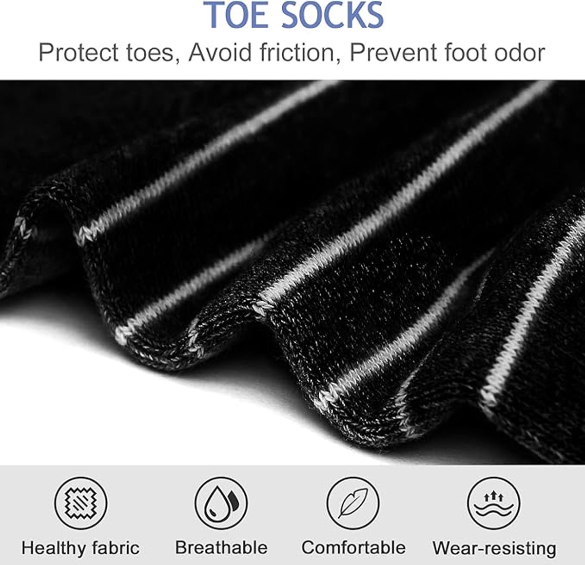 5 pairs - Toe socks - Toe socks - Yoga socks - cotton toe socks for women - Runner toe socks - Runner Toe socks - Smooth toe seam - Cotton - Comfortable Socks - sports socks - loose toe socks - breathable sports socks - black