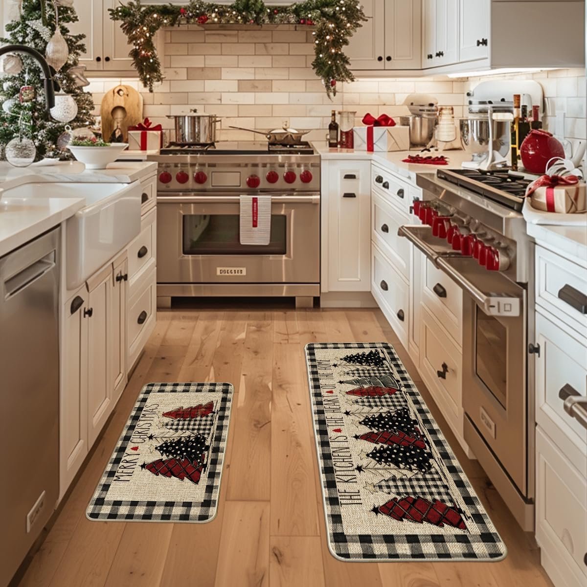 Kitchen runner 120x40 cm and 60x40 cm - Christmas rug - Kitchen mats runner - Kitchen rug carpet - kitchen mat - Christmas - Christmas elements
