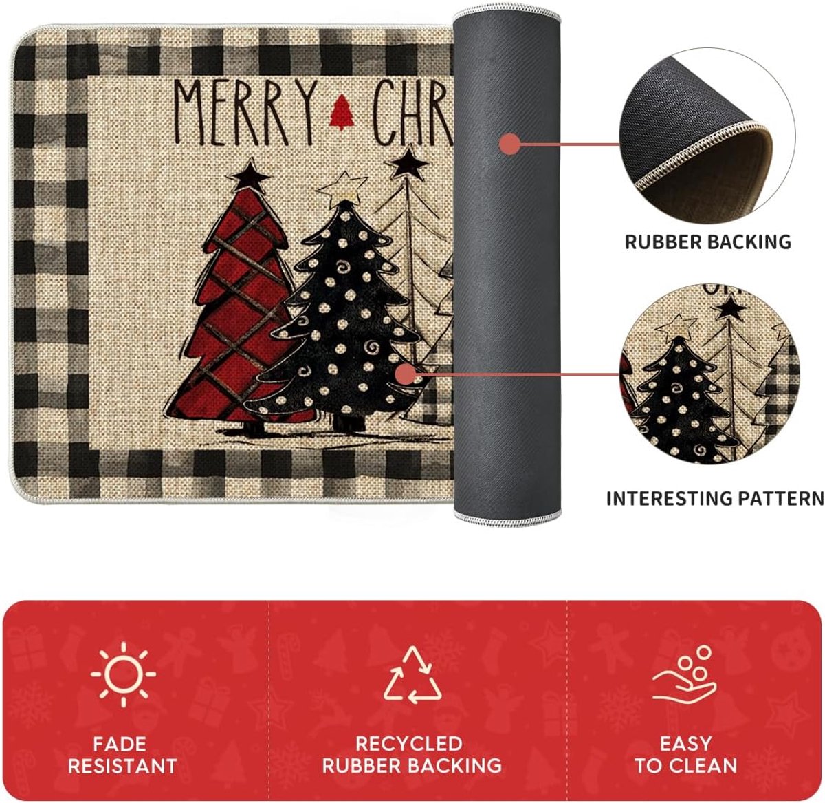 Kitchen runner 120x40 cm and 60x40 cm - Christmas rug - Kitchen mats runner - Kitchen rug carpet - kitchen mat - Christmas - Christmas elements