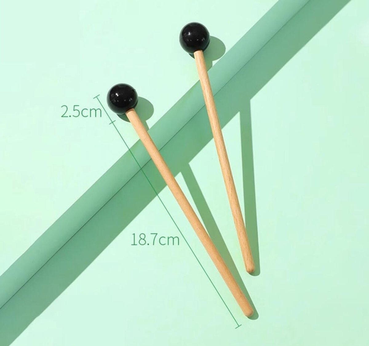 1 pair - Drumsticks - Mallets Sticks - Mallets - Wooden xylophone sticks - - hollow drumsticks - wooden percussion sticks with wooden handle - rhythm sticks - for glockenspiel, wooden block, percussion instruments - 18.7 cm - black