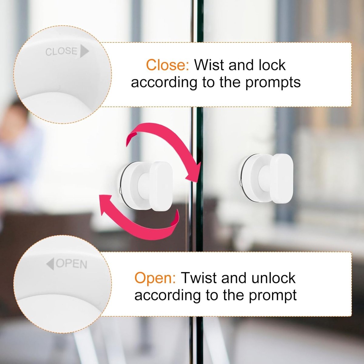 pieces - Door handle - Suction cup door grip - Suction cup handle - suction cup glass mirror door handle - suction cup handles for sliding doors - shower door handle - self-adhesive push-pull armrest - cabinet handles - for window, cabinet, toilet -