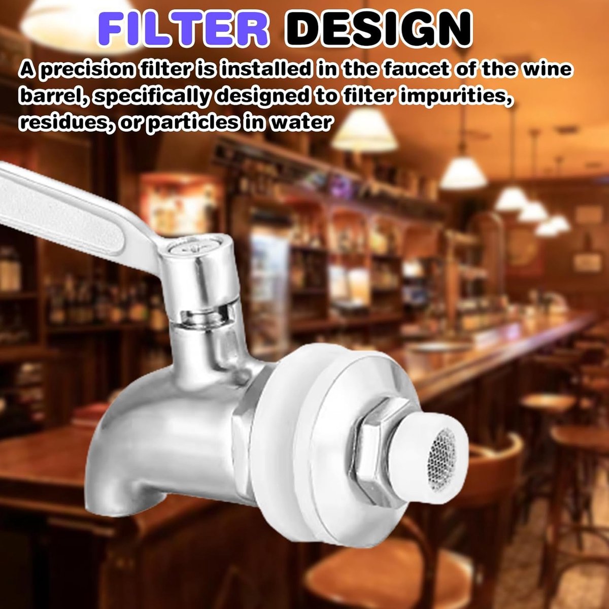pieces - 16 mm beverage dispenser - Stainless steel beverage dispenser - Tap for keg - beer keg tap - wine tap - replacement tap - for home-brewed keg fermenter, wine, beer, juice dispenser - beverage tap - silver - 63*33*85 mm
