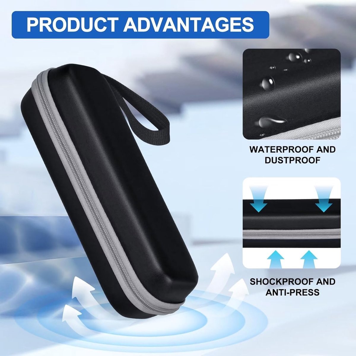 Electric Toothbrush Travel Case - Toothbrush Holder - Toothbrush Storage Box - Protective Cover - Portable Hard Protective Storage Bag - Toothbrush Travel Case - Suitable for Oral B - Black