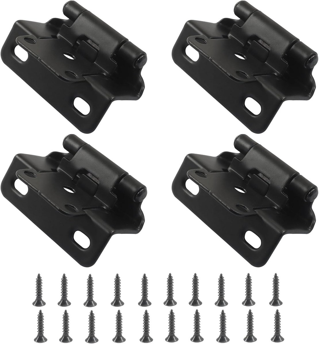 pieces - Hinges - Kitchen cabinet hinges - Cabinet door hinges - Furniture hinges - Flap hinge - Interior door hinges - surface-mounted hinges for kitchen cabinets - semi-concealed cabinet hinges - with screws - for cabinet doors, cabinets - black