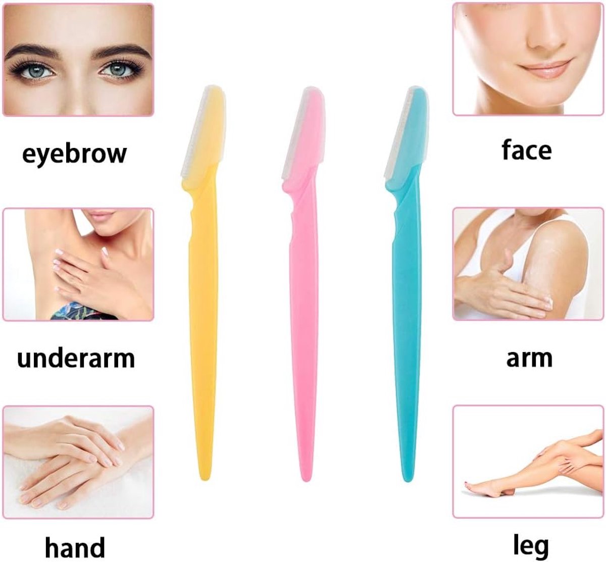 6 pieces eyebrow trimmer - eyebrow blade - Facial Safety Eyebrow Razor - razor blades - Exfoliating dermaplaning tool for women and men - blades - facial razor blades