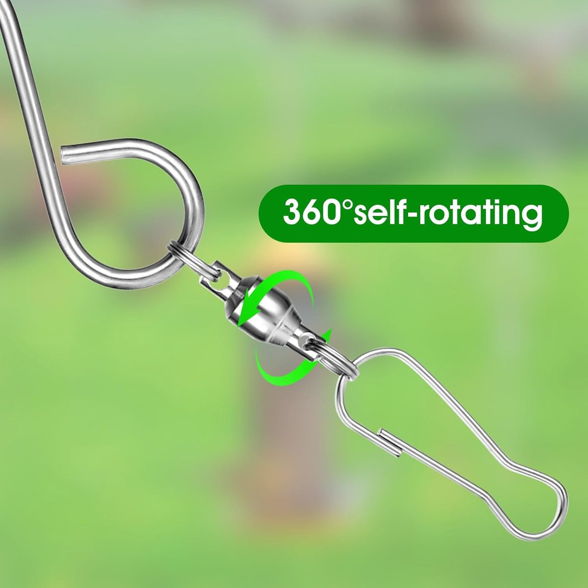 Set of 12 wind swivel hooks - Suitable for 360-degree hanging plants - Double 360-degree rotatability - Wind chimes, light clips - Bird feeders - Bird baskets - Bird baths - Hanging plant clips