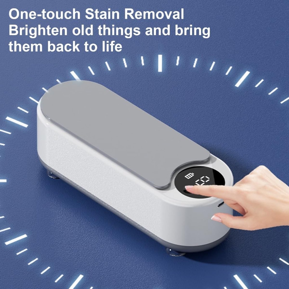 Ultrasonic Cleaner - Jewelry Cleaner - Glasses Cleaning Machine - Cleaning Machine - Glasses Cleaner - Denture Cleaner - rechargeable - with fast deep cleaning function - chain cleaner - for glasses, jewelry, rings and earrings - 22*8*8 cm - white