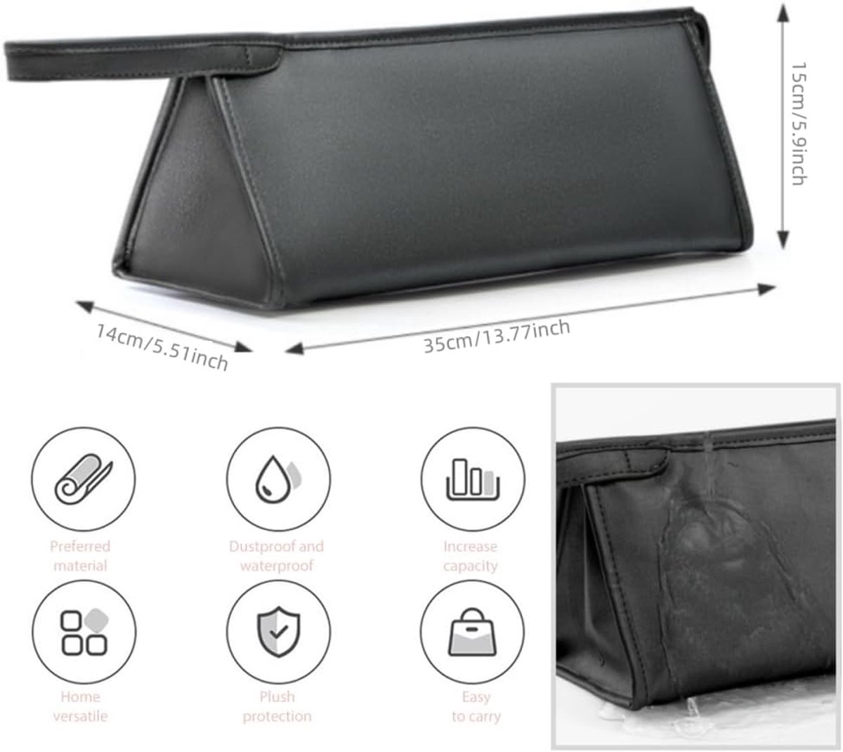 Suitable Travel Case - 1 piece - Organizer - Storage Bag - Travel Bag - Travel Pouch - PU Leather - Waterproof Hair Dryer Bag - Portable Hair Dryer Bag - For curling iron, comb, curling iron and hair dryer - Suitable for Dyson Supersonic and accessor