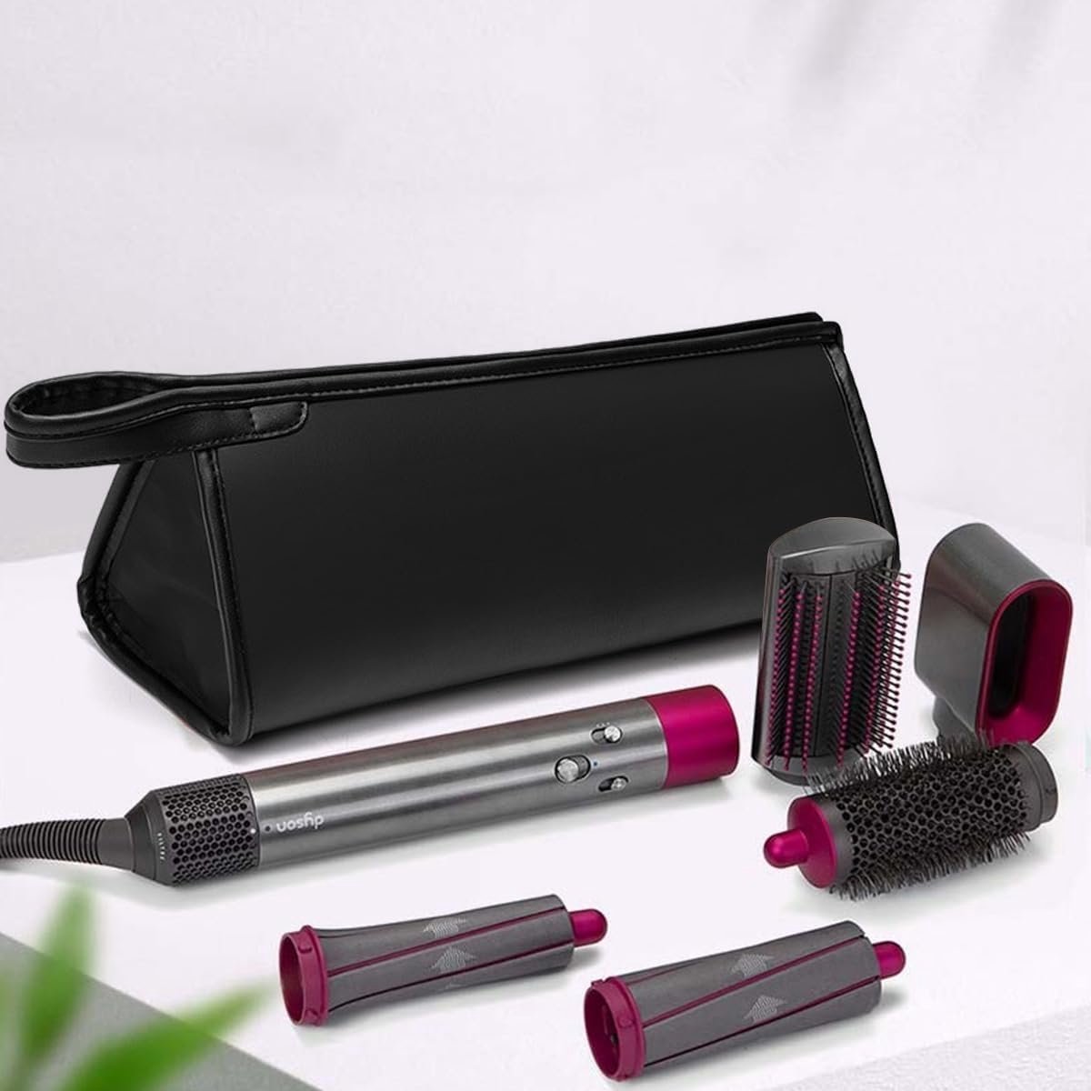 Suitable Travel Case - 1 piece - Organizer - Storage Bag - Travel Bag - Travel Pouch - PU Leather - Waterproof Hair Dryer Bag - Portable Hair Dryer Bag - For curling iron, comb, curling iron and hair dryer - Suitable for Dyson Supersonic and accessor