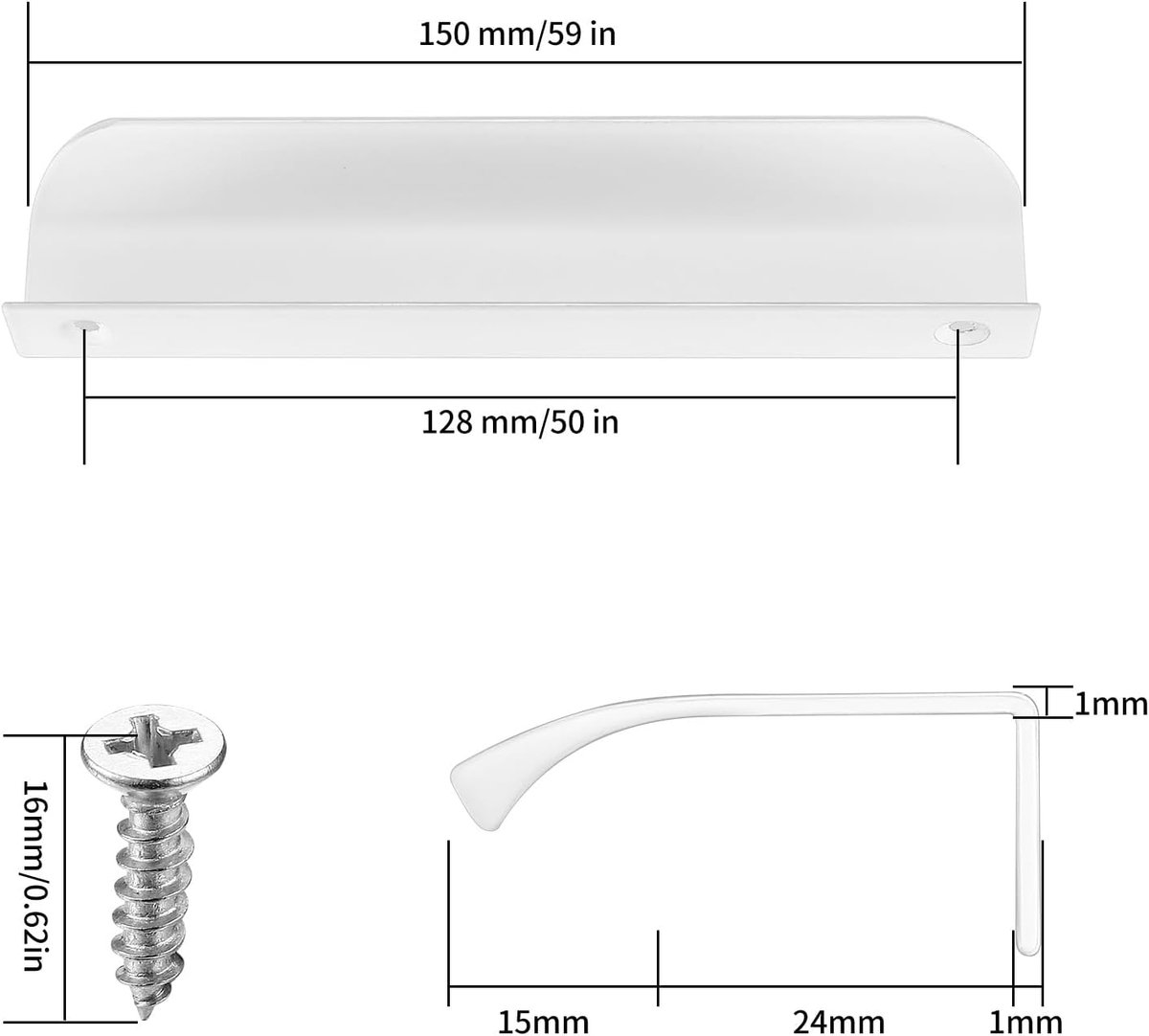 10 pieces - 150*40*17.5 mm - Cabinet handles - Drawer handles - Concealed handle - Aluminum alloy handle - kitchen cabinet handles - furniture accessories - hardware - white