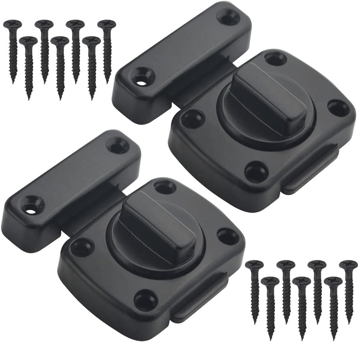 2 pieces - Door locks - swing door locks - zinc alloy door locks - bathroom door lock - security lock - door bolt - for home security, bathroom, bedroom, toilet - black