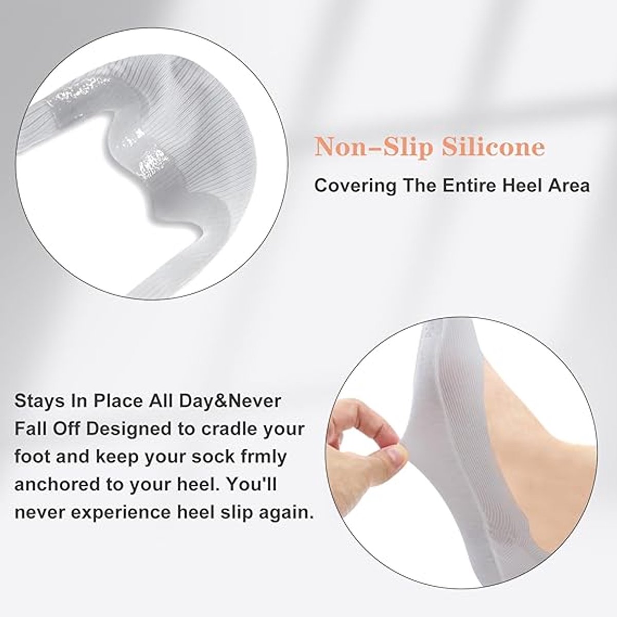 Pairs - Socks - Invisible Socks for Women - No Show Socks for Women for Flat Shoes - Anti-Slip - Invisible - Ultra Low Lining Socks - Hidden Thin Socks - Silicone Foot Protector - Yellow and Grey