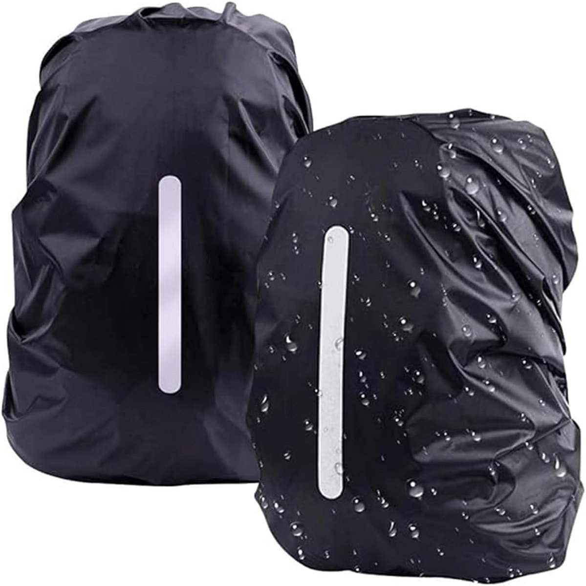 2 pieces - Backpack cover - Waterproof backpack cover - Waterproof rain cover for backpack - Waterproof rain cover - Reflective backpack cover - dust cover - for hiking, camping, traveling, cycling, outdoor activities - size M (40-50L) - 40*20*60 cm