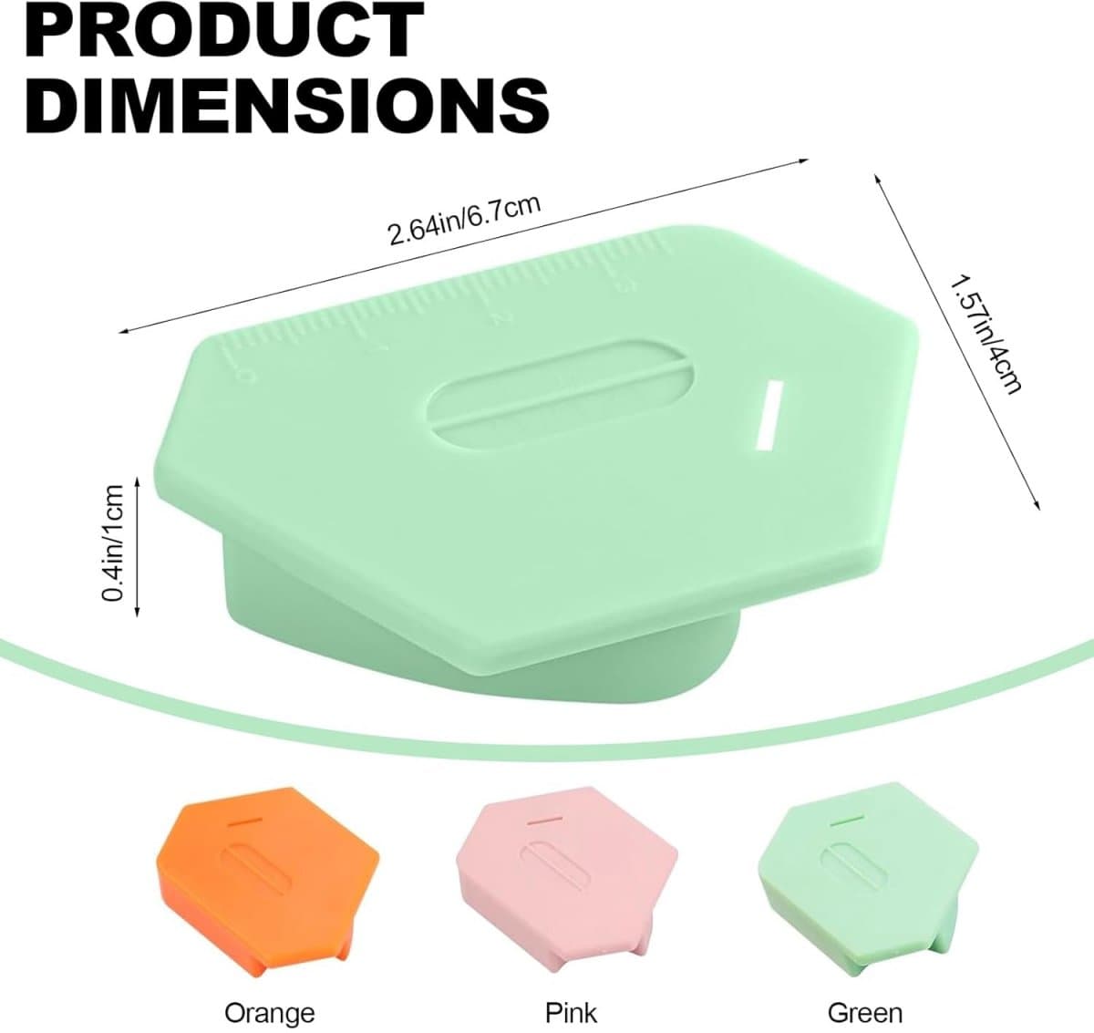 Magnetic Seam Guide 6.7*4*1 cm Multifunctional Polygonal Hem Guide with Scale Universal Sewing Accessory Orange Pink Green 3 Piece