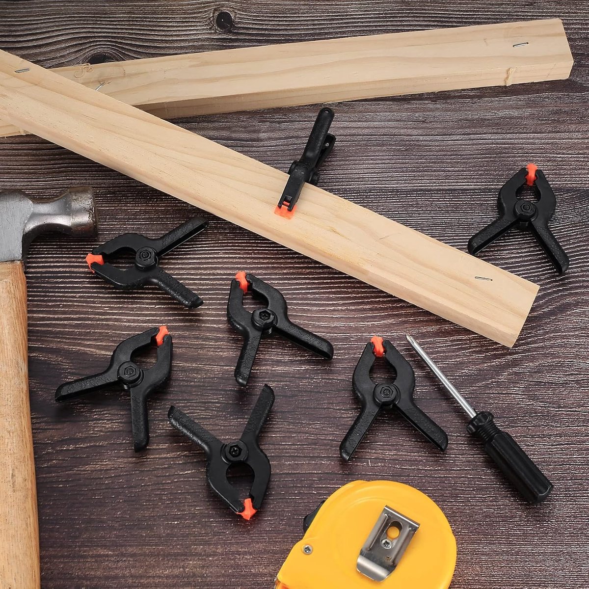 20 Pieces Tarpaulin Clamps - Spring Clamps - 2 inch Clamps - Clamp for Woodworking and Photo Studio - Market Clamp - Extra Strong - Tarpaulin Clamps - Black Hobby Glue Clamps - Plastic - Market Stall/Tarpaulin/DIY