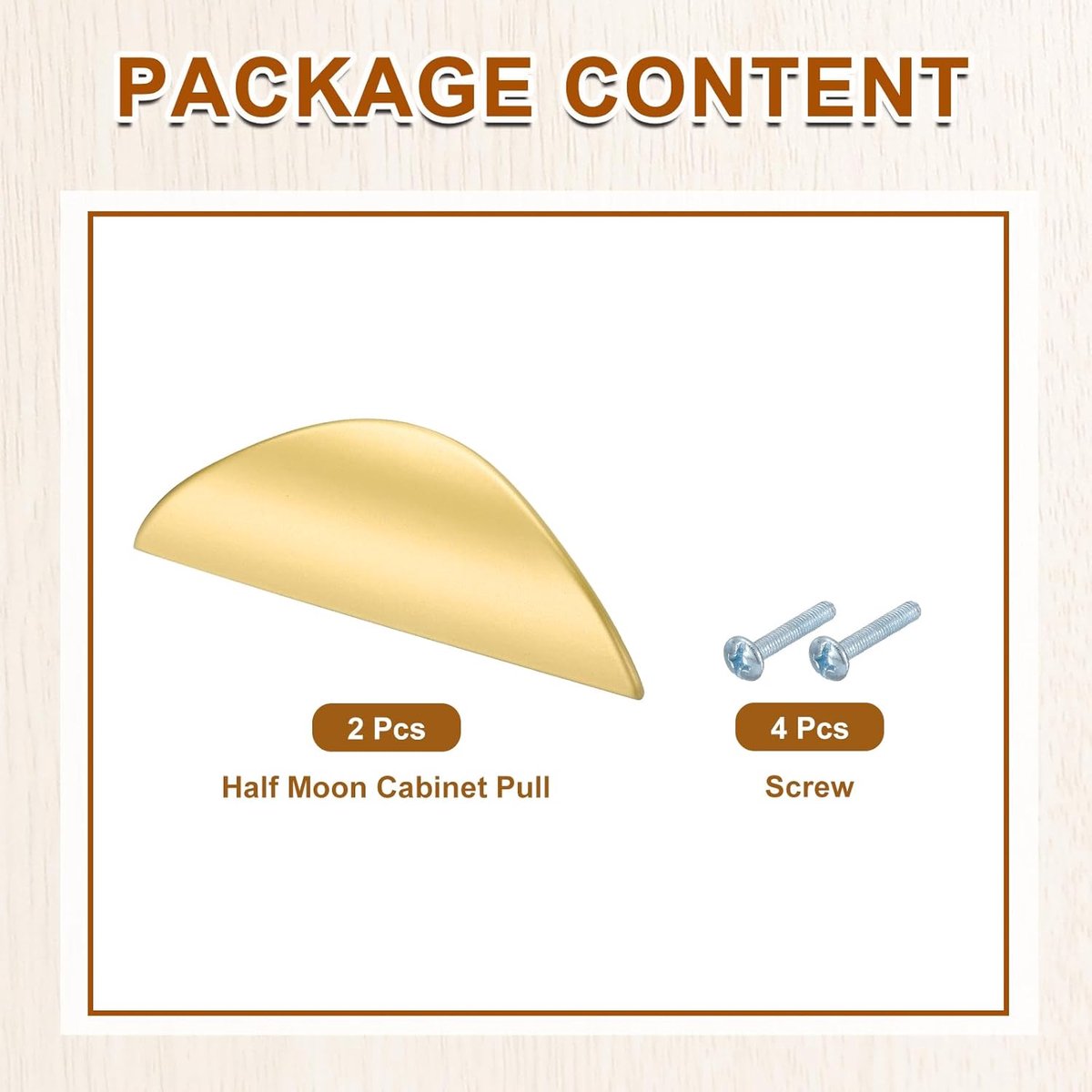 pieces - cabinet handles - door handle - half-moon cabinet handle - hole spacing 64 mm - drawer handles - concealed zinc alloy handles - zinc alloy cabinet handles - furniture accessories - with screws - for kitchen cabinet, chest of drawers, hardwar