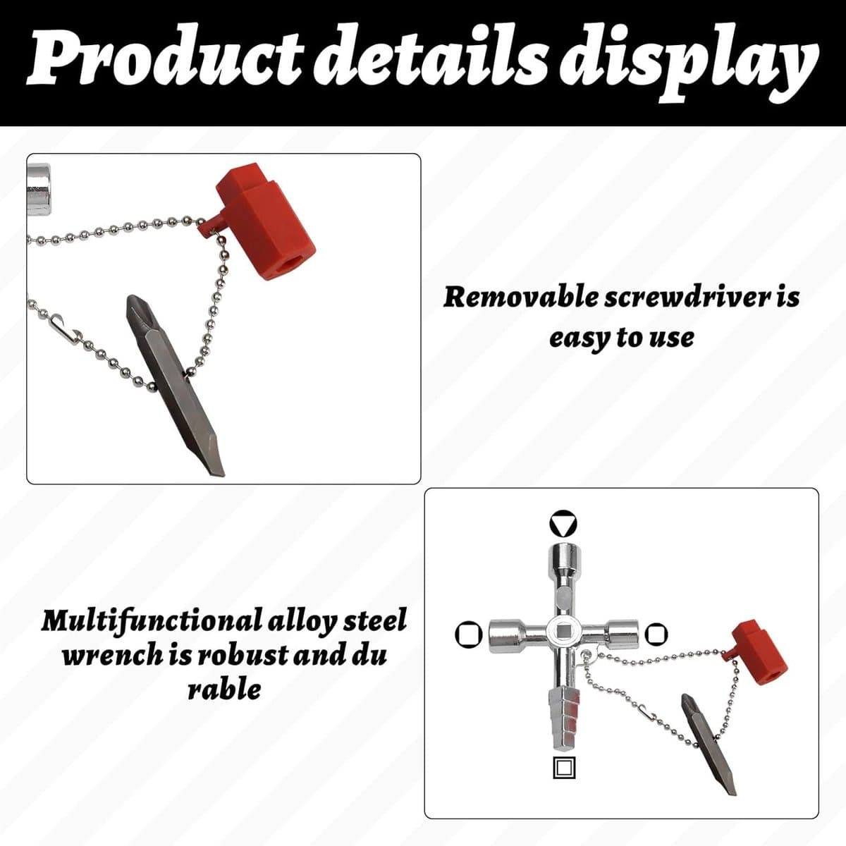 4-Way Key Universal Key Multifunctional Key Set Silver