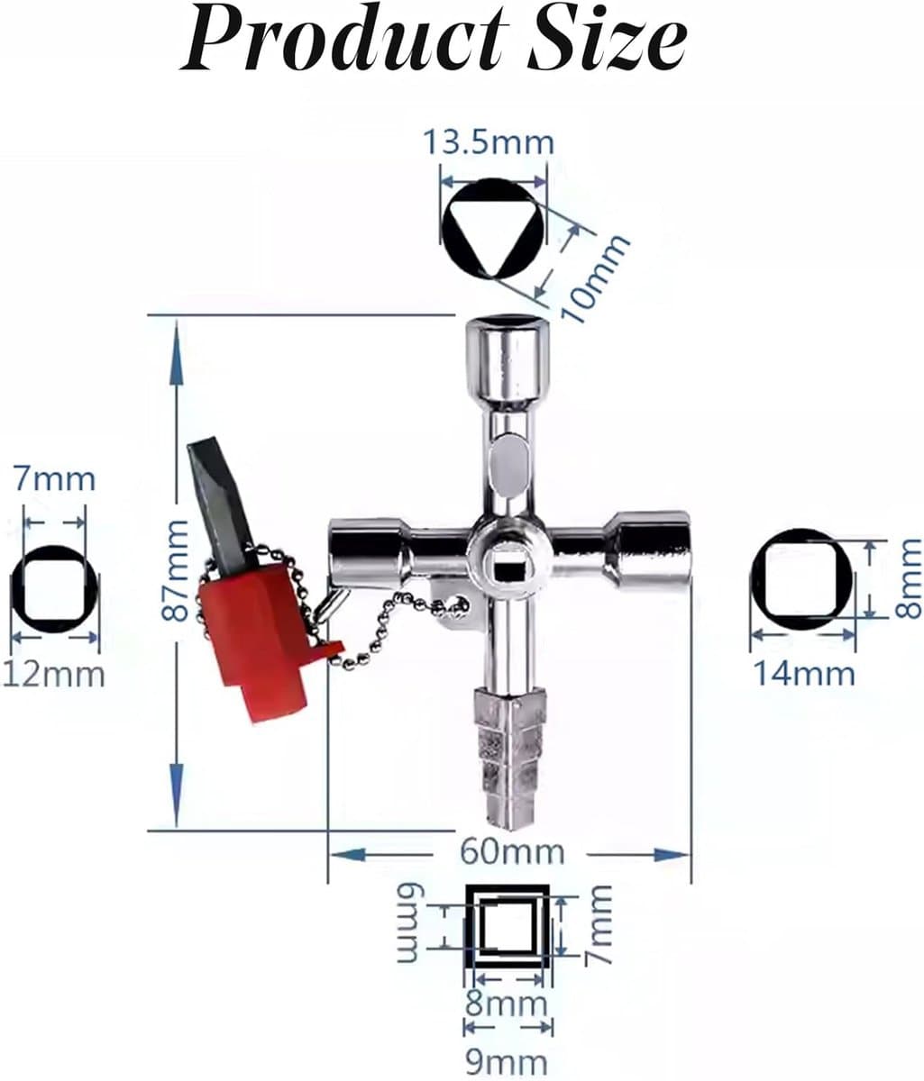 4-Way Key Universal Key Multifunctional Key Set Silver