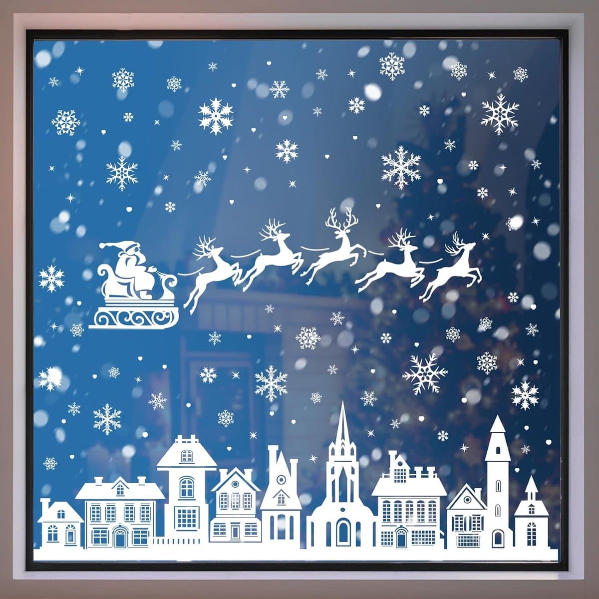 Christmas window stickers - 9 pieces - Window Decoration Stickers - Window Decoration Christmas - Christmas Decoration - Christmas Stickers - Window Stickers - Indoor Christmas Decoration - Reusable - Window Decoration - PVC - Christmas static window