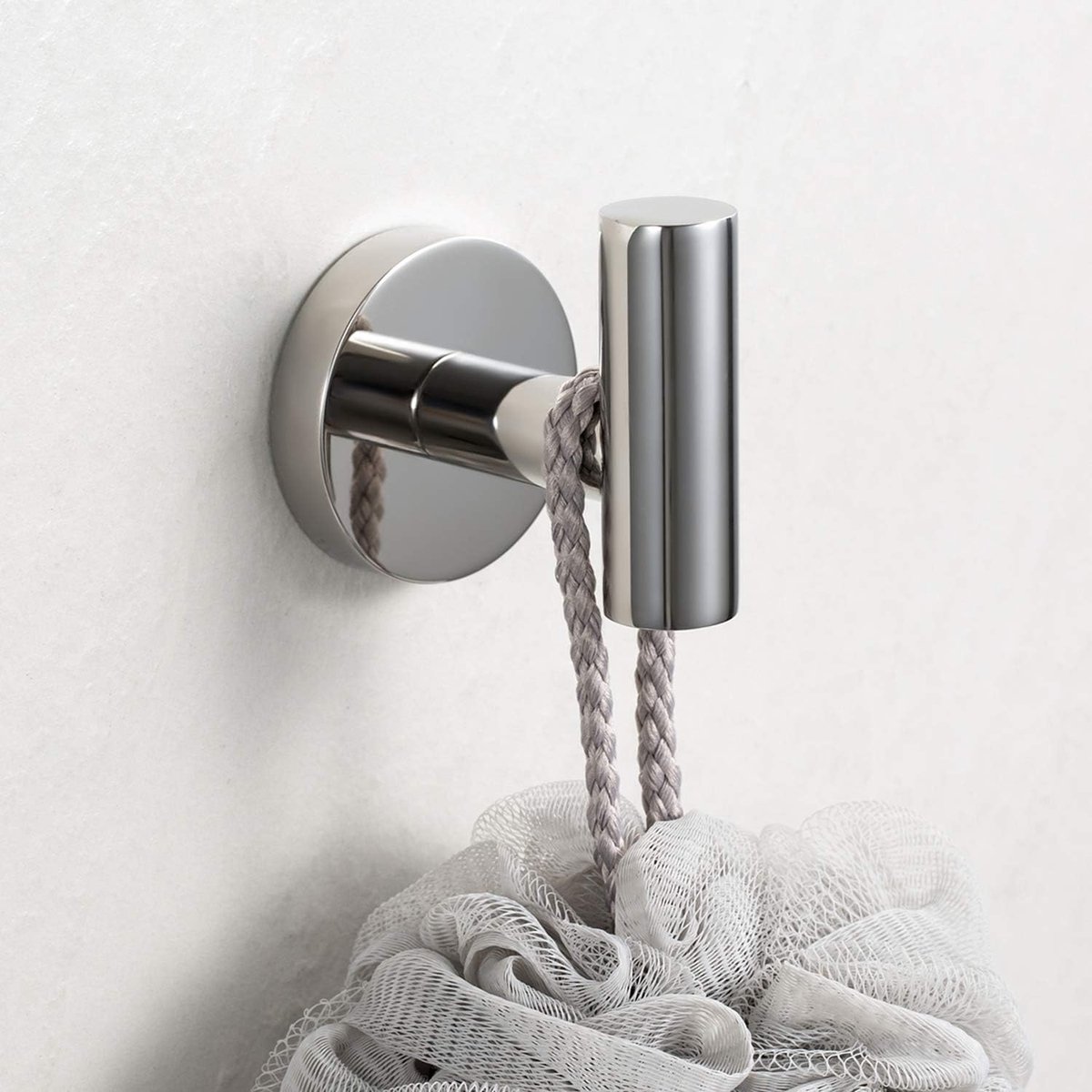 2 pieces - Towel hook - Hanging hooks - Hanging hooks - Bathroom towel hooks - Key hook - Clothes hook - Hat hook - Wall hooks - stainless steel hook - with screws - for bathroom, kitchen, garage, home, hotel, office - 5.5*6 cm - silver