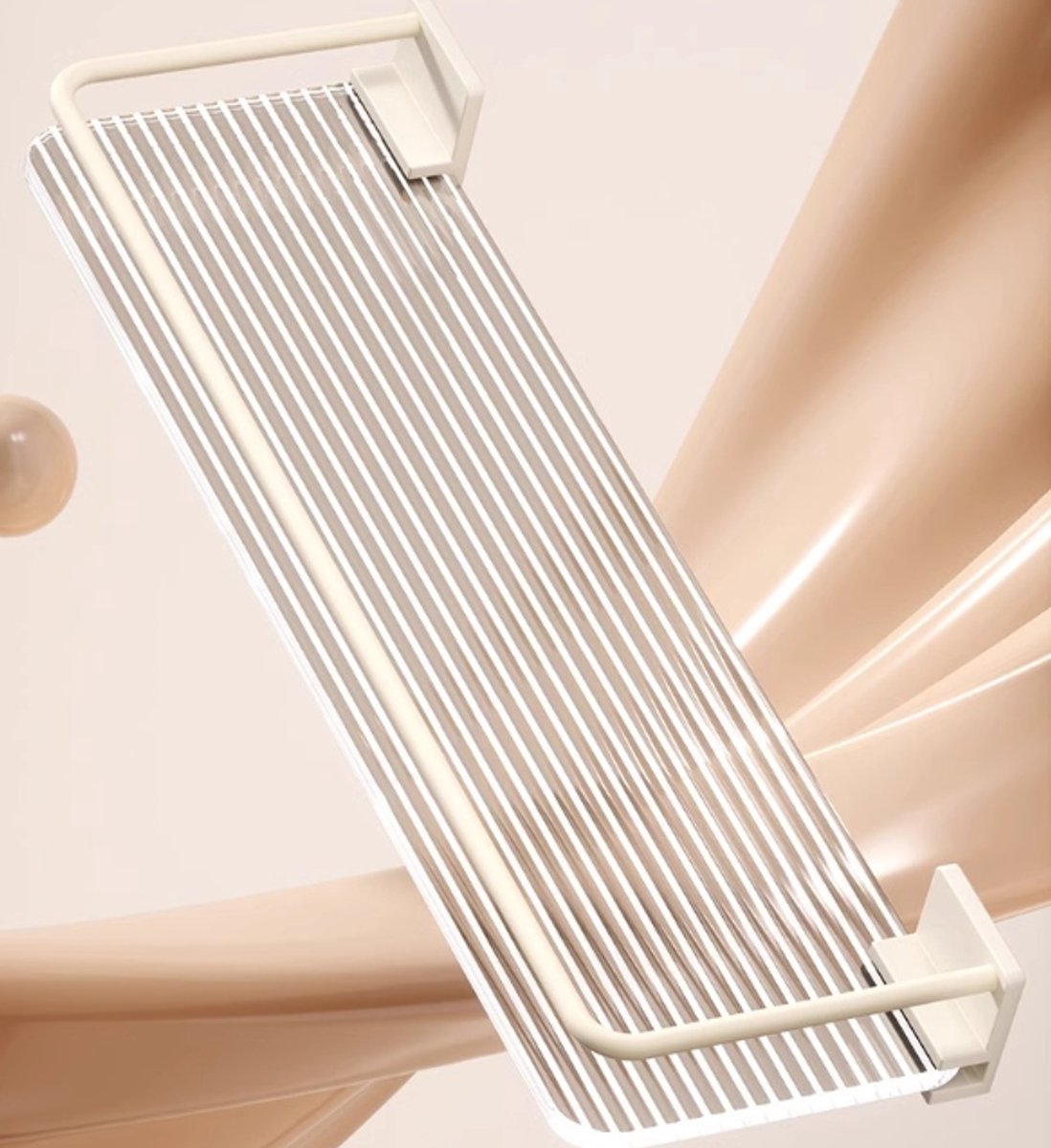 Bathroom Shelf - Wall Shelf - Milky White - Suitable for Toilet, Kitchen, Laundry Room, Farmhouse - for Item Storage, Room Decoration - Acrylic + Space Aluminum - 30*10*4cm - No Drilling
