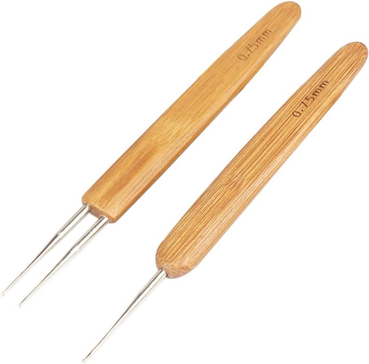 Set of 6 - Crochet needles - Dreadlocks tool - Crochet - 0.75 mm - Storage bag
