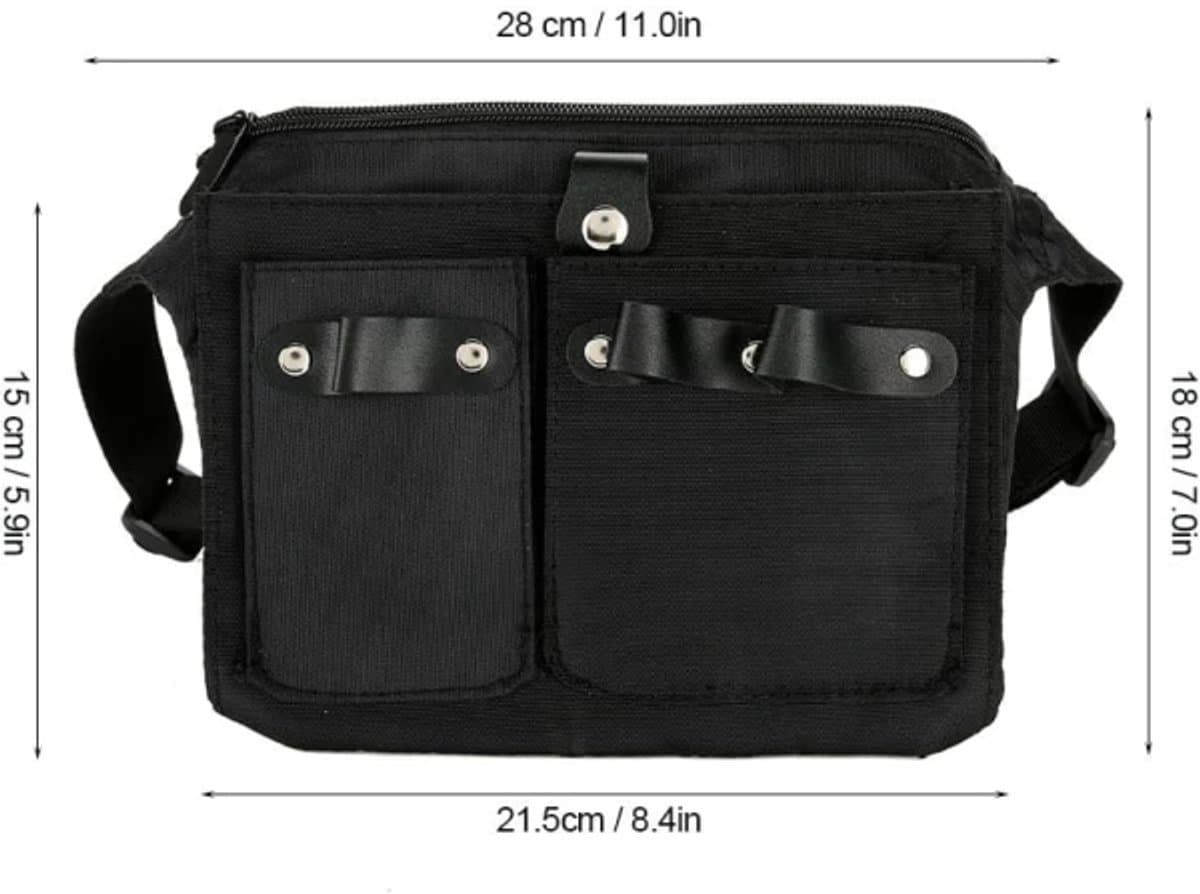 Hairdresser's Bag Hairdresser's Belt Bag Scissor Bag Canvas 34x18 cm Black