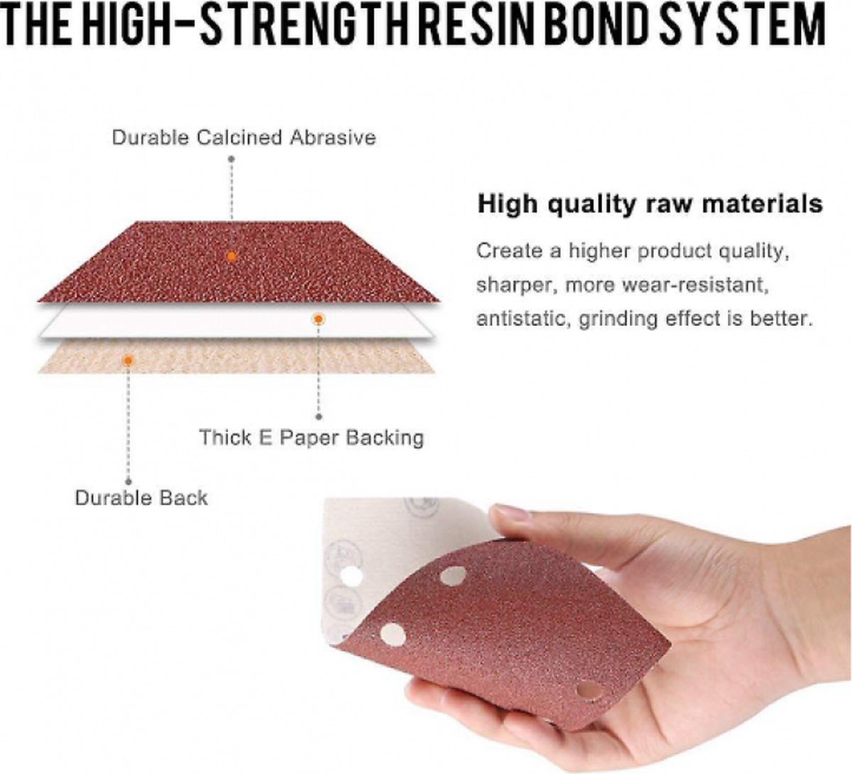 80 pieces - Sanding sheets - Sandpaper set - 40/60/80/120/180/240/320/400 grit - rectangular flocked sandpaper - 8 holes - red - 185*93mm