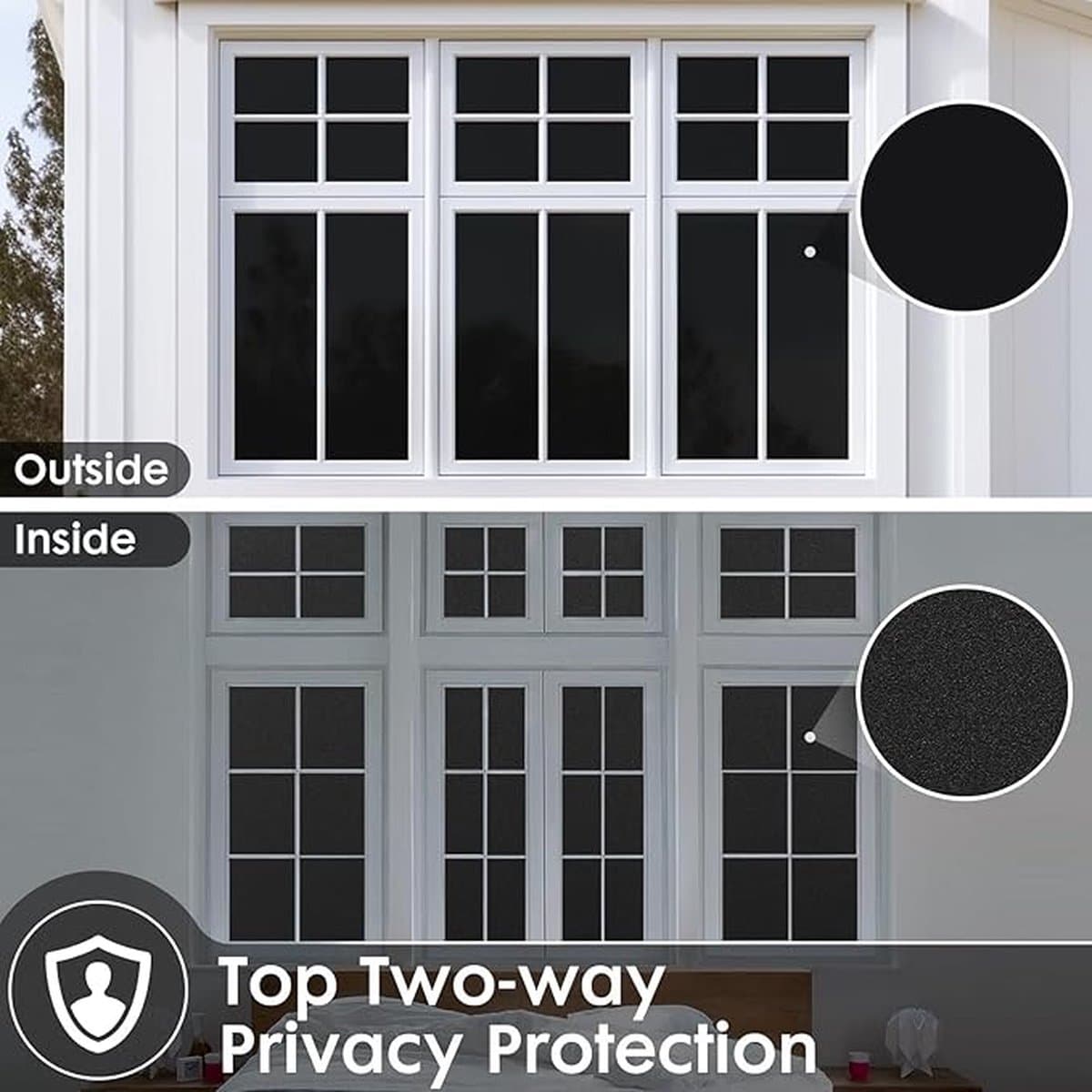 Blackout Window Film - Sun Protection - 45x100cm - Black