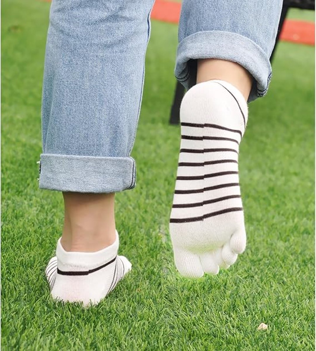 4 Pairs - Socks - Black + Gray + White + Yellow - Women's Socks - Premium Cotton Regular Socks - Cotton Toe Socks - Size 35-40