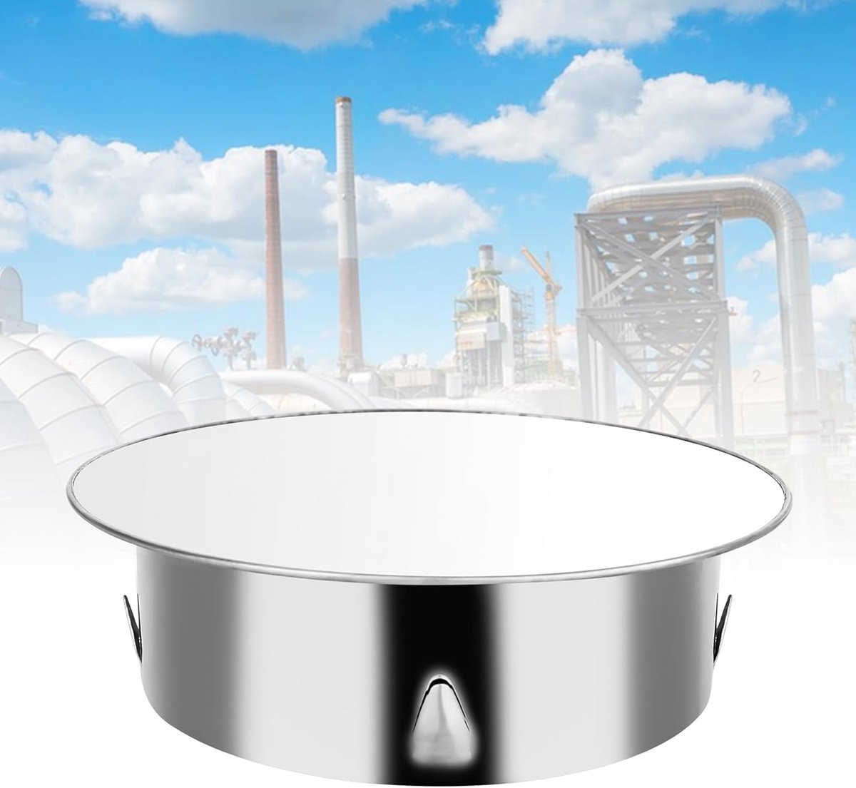 Chimney hood - Stainless steel - Pipe hood - Ø 148 mm - Base diameter: 122 mm - Depth 45 mm - Prevents foreign objects from entering - Prevents odor formation