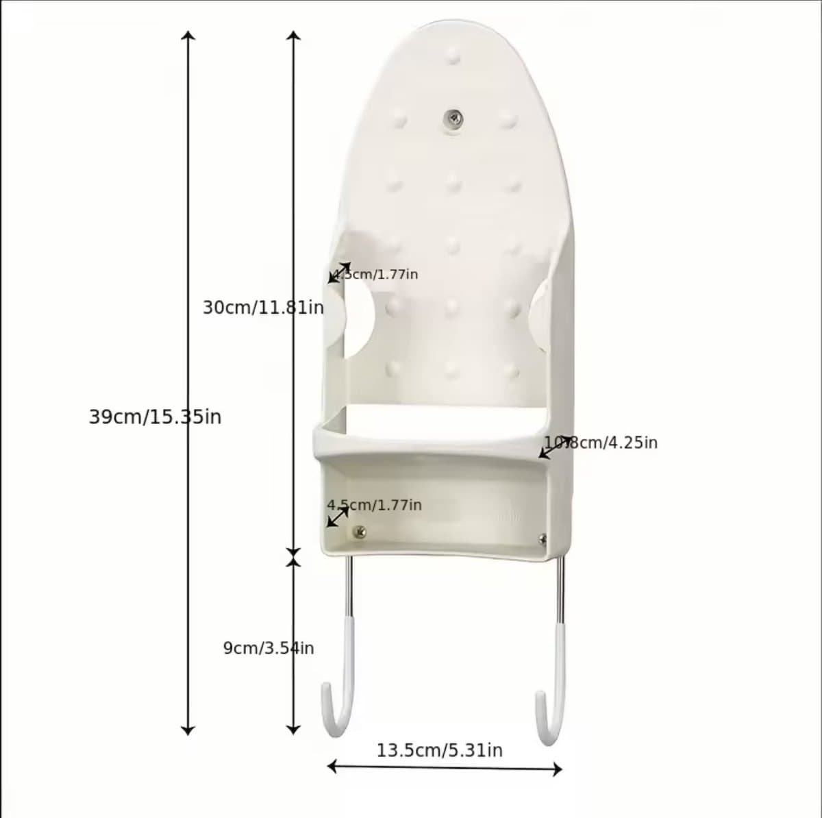 Ironing Board Holder Space Saving Hanging System White Plastic