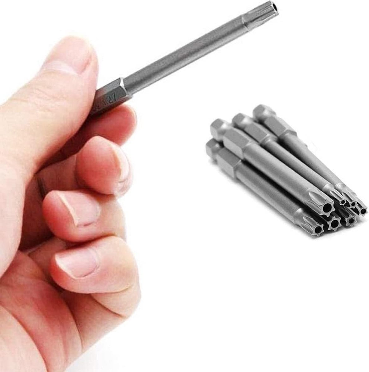 11 pieces - Screwdriver bits - Screwdriver bit set - Long Torx screwdriver set - Hollow Torx bit set - S2 steel - with security head - hexagon shaft - 100mm - T6 T7 T8 T9 T10 T15 T20 T25 T27 T30 T40