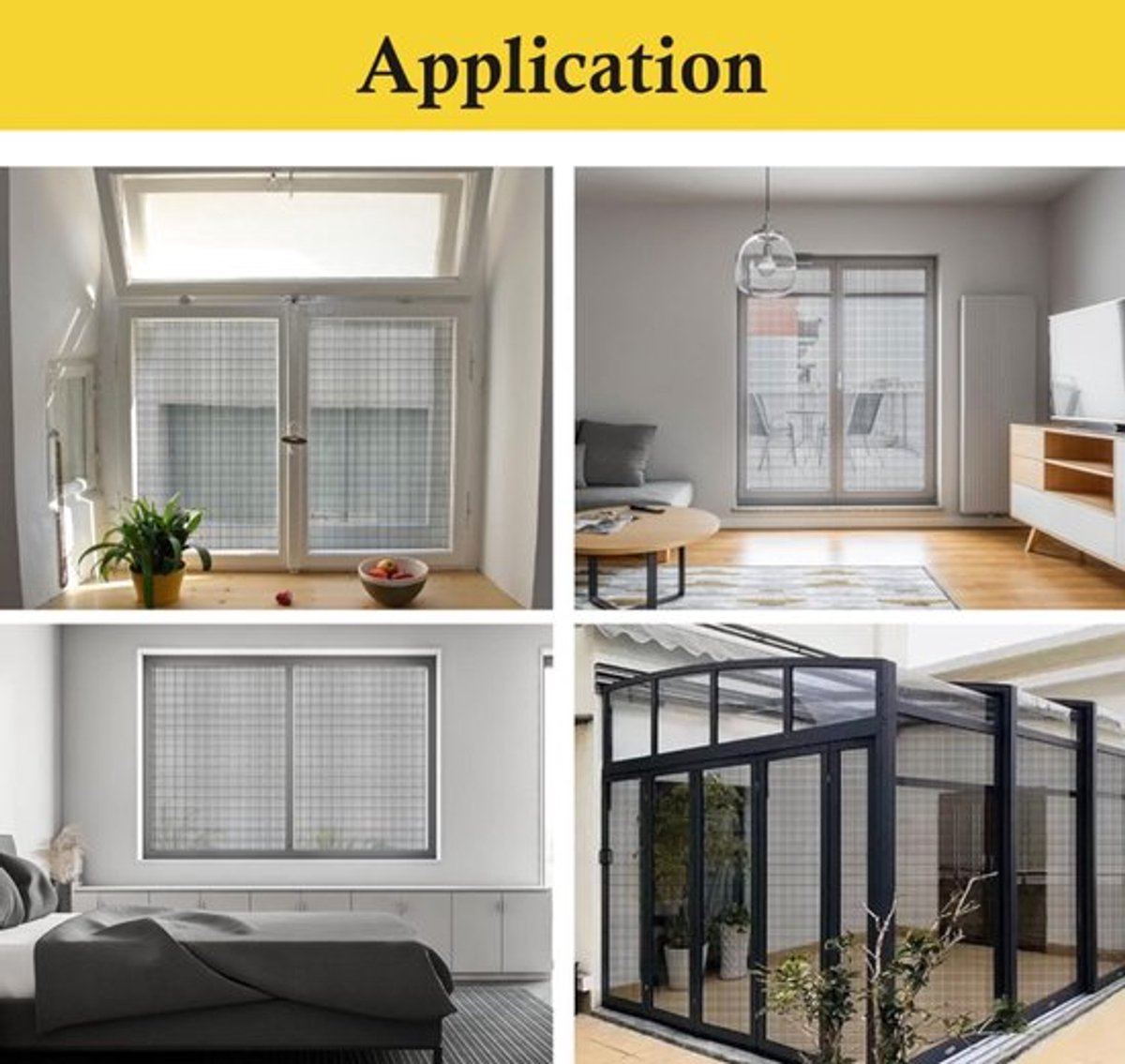 piece - Window screen 120 x 250 cm - Black - Mesh - Universal Window Screen - Custom-made screen mesh - Make your own screen - Anti-mosquito - Insect screen - Door screen