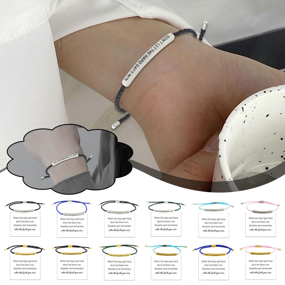 Don't Let the Tough Days Win Bracelet for Women and Men, Inspirational Black onesize