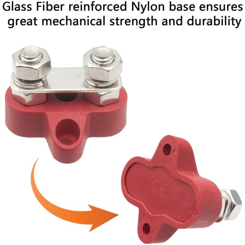 Heavy Duty M8 Dual Pins 5/16 Fiberglass Reinforced Nylon Red Black