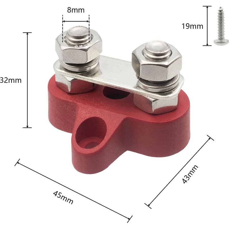 Heavy Duty M8 Dual Pins 5/16 Fiberglass Reinforced Nylon Red Black