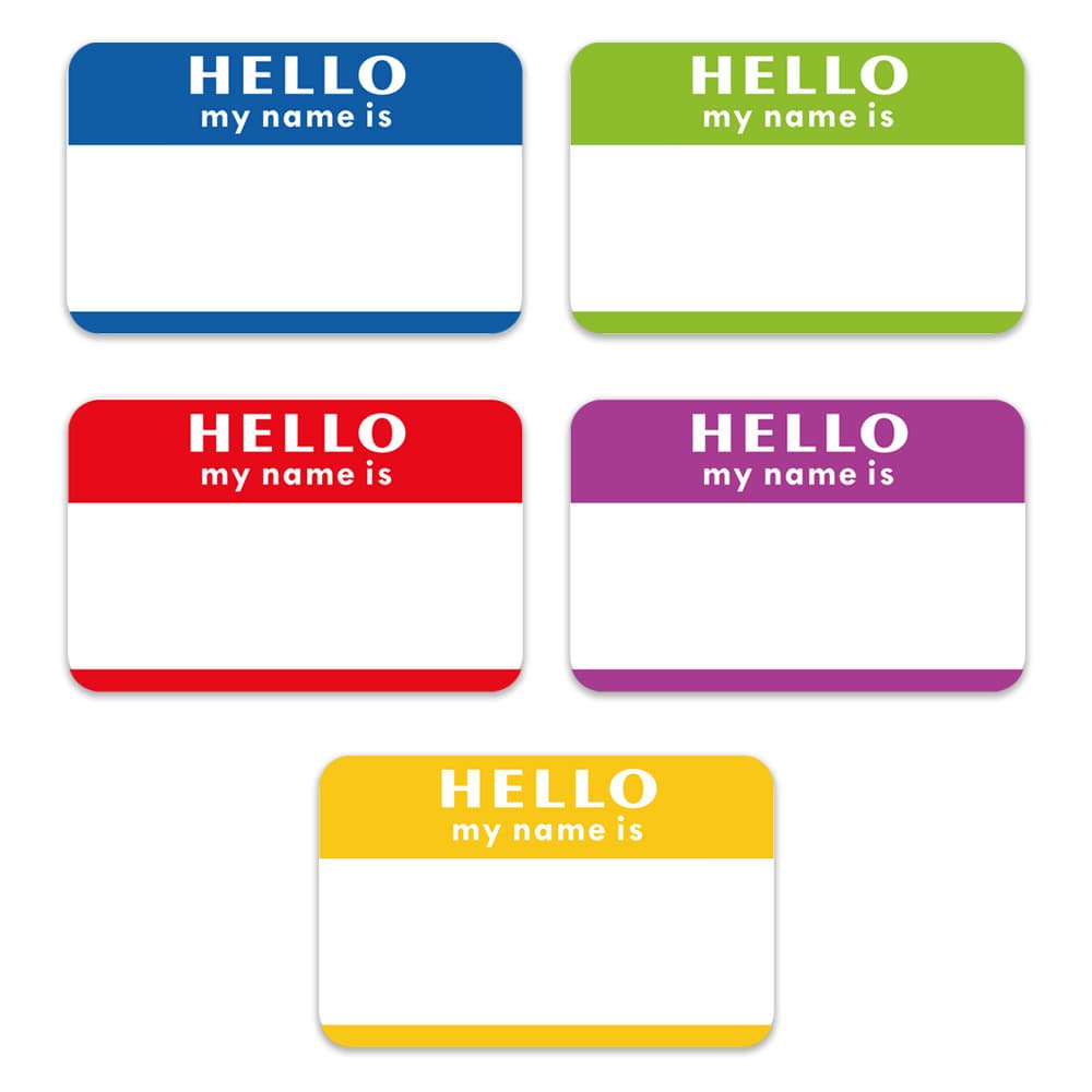Nameplate Stickers Hello My Name Is 300 Labels 3.5 x 2.25 Inches Assorted Colors