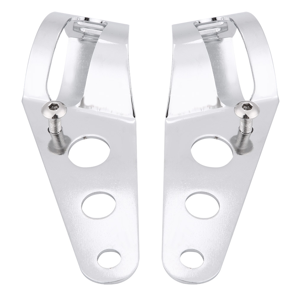 Motorcycle Headlight Mount Bracket Fork Tube Clamp Kit 35-43mm Chrome for Chopper Cafe Racer