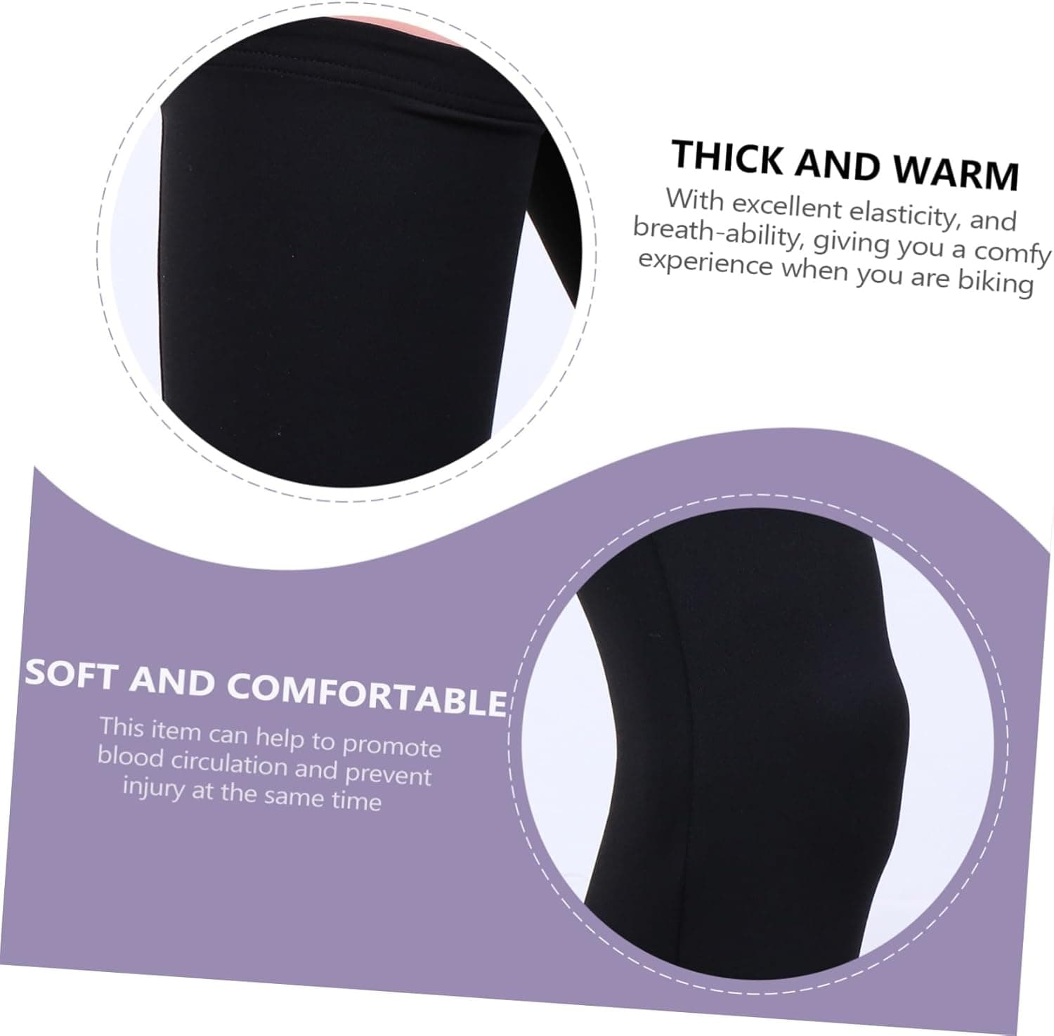 Compression Cycling Leg Warmers Fleece Lined Black 1 Pair for Men Women Outdoor Sports Running Biking Relief Calf Sleeves