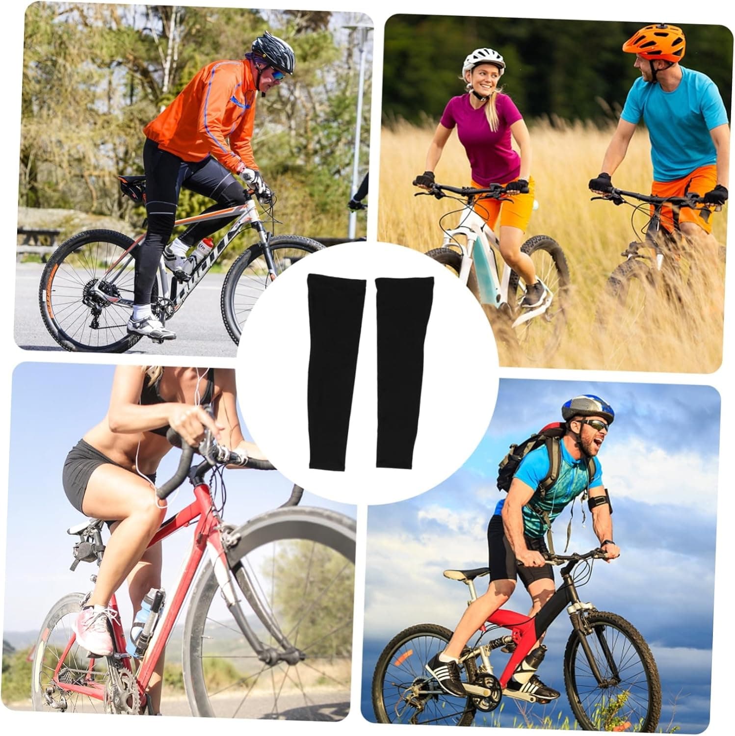 Compression Cycling Leg Warmers Fleece Lined Black 1 Pair for Men Women Outdoor Sports Running Biking Relief Calf Sleeves