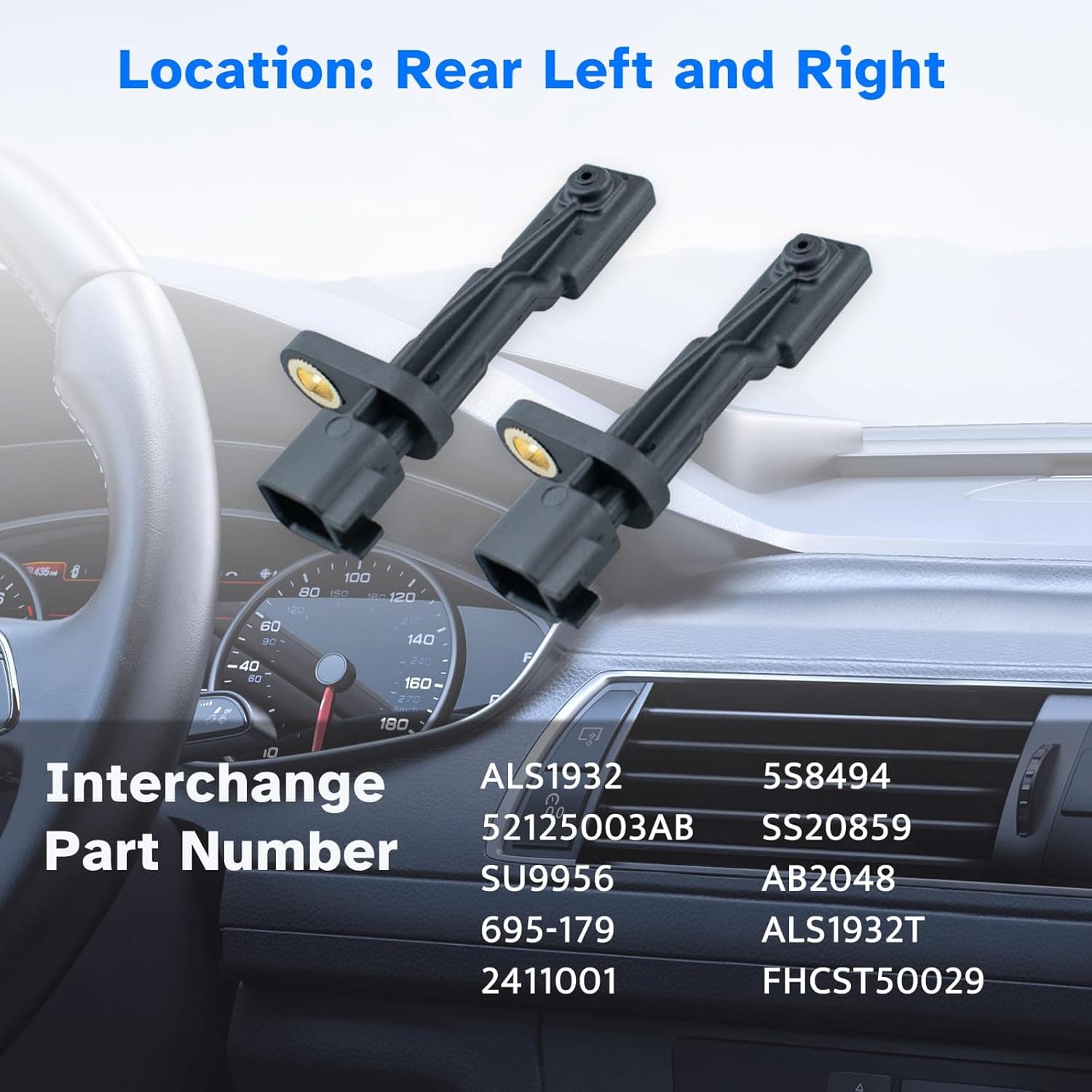ABS Wheel Speed Sensor Rear Left Right fit for Jeep Wrangler Liberty Dodge Nitro 2pcs