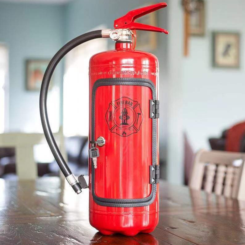 Red Wine Cabinet Minibar with Fire Extinguisher Gift for Men