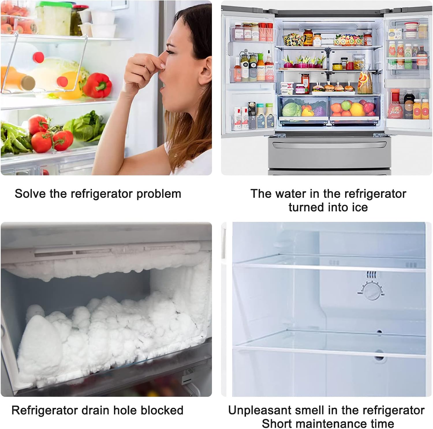 8pcs Refrigerator Drain Hole Cleaning Set Compatible with Refrigerators