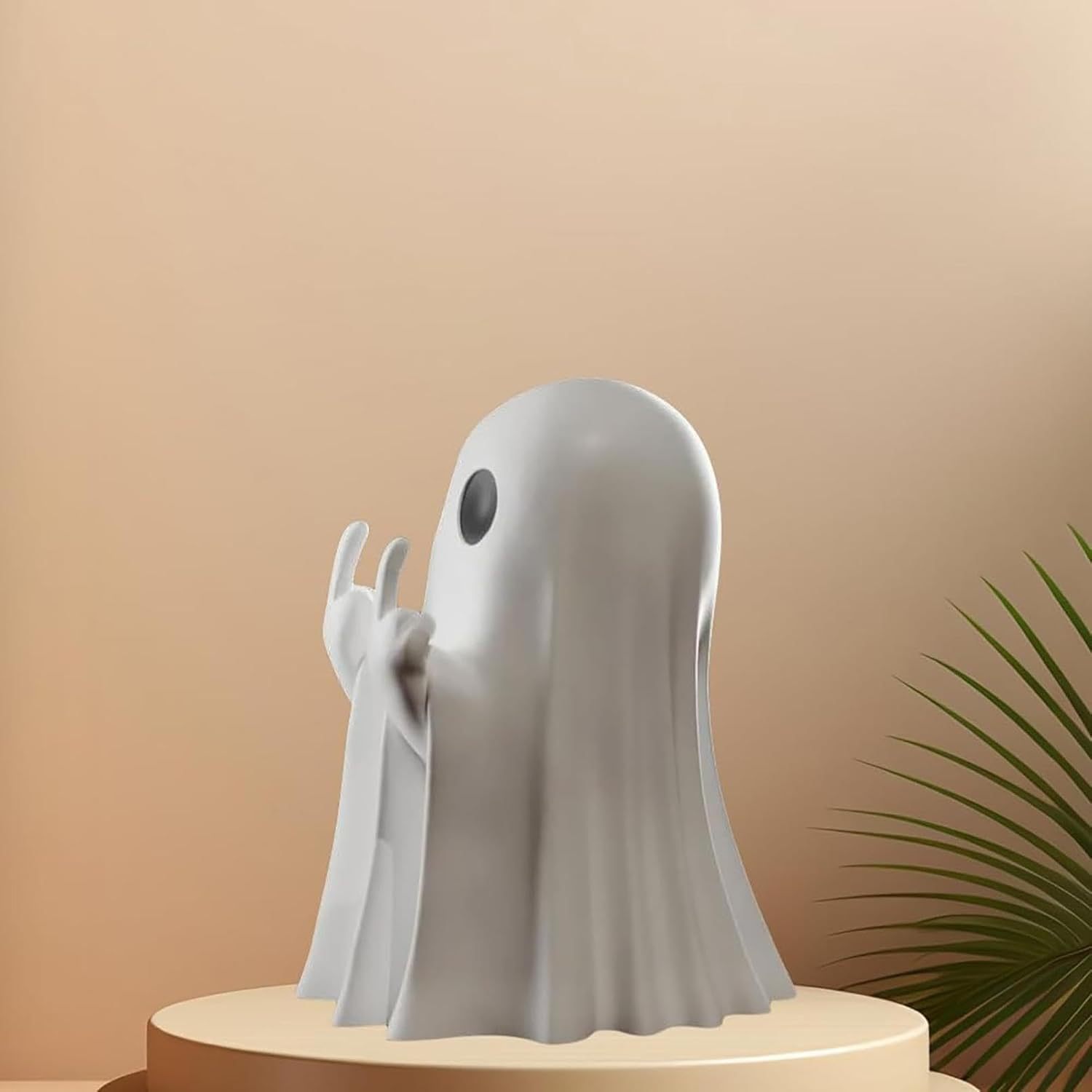 Halloween Resin Middle Finger Ghost Decorations 8CM Pink Pumpkin Ghost with Spranks for Garden and Crafts