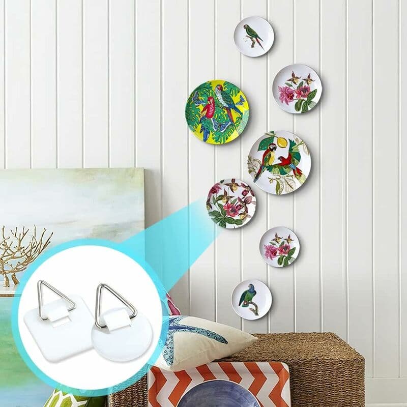 Picture Hangers 50 Pack Self-Adhesive 1 Inch Invisible Wall Hangers White