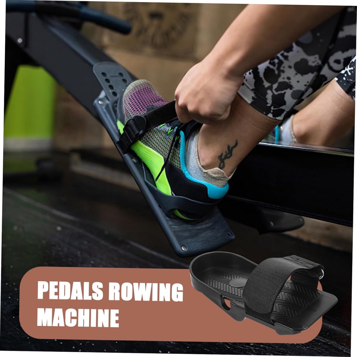 1 Pair Adjustable Flat Pedals - For Rowing Machines, Non-Slip Training Equipment - Indoor Fitness - Comfortable Pedal Design - Perfect for Home Workouts - Joint-Friendly Performance