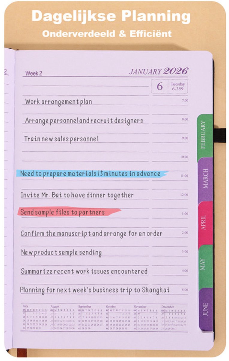 2026 Daily Planner – 2026 Adult Agenda – 1 Day on 1 Page – 365 Day Planner & Notebook – 14.0*20.8cm – Orange