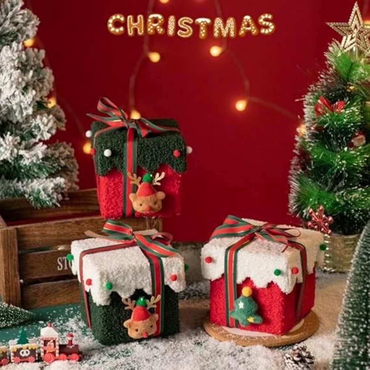 Gift Boxes - Packaging Boxes - Gift Boxes with Lids - Gift Boxes with Colorful Ribbons - Velvet Gift Boxes - Gift Boxes for Storage - Empty Gift Boxes - Home Decoration (Style A)